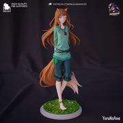 Holo Spice and Wolf Figure - resin tabletop miniature front view