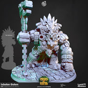 Stone Golem Miniature - resin tabletop miniature front view