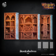 Wizards Tower Bookcase Scatter Terrain - resin tabletop miniature front view