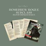 Homebrew Blood Drinker Rogue Class Guide - digital download preview