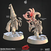 Garden Gnome Mimic Miniature - resin tabletop miniature front view