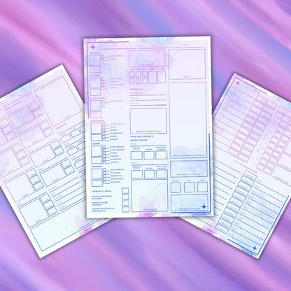 Character Sheet - Alternate view 2
