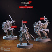 Human Paladin Miniature - resin tabletop miniature front view