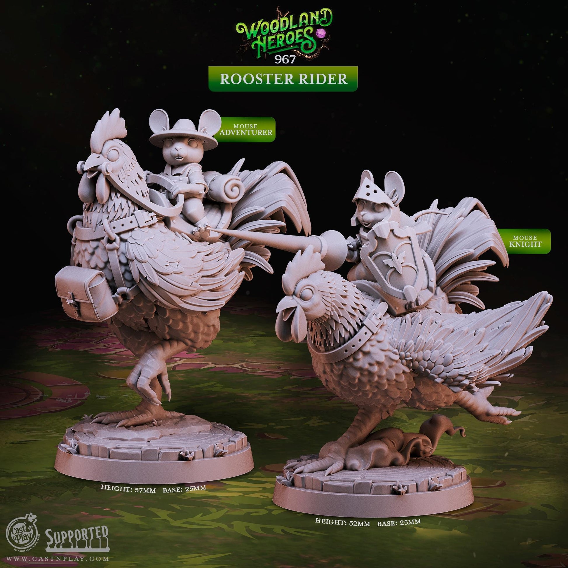 Mousefolk Knight & Adventurer Miniature Set - Alternate view 2