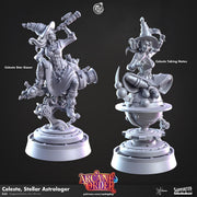Female Wizard Miniature - resin tabletop miniature front view