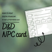 Fillable NPC Cards - digital download preview