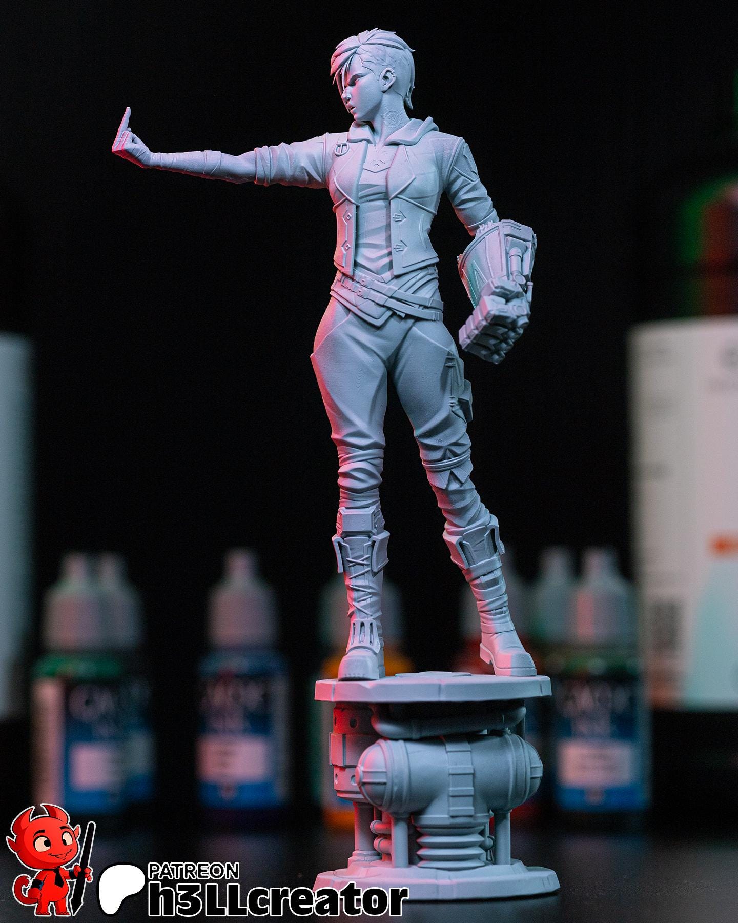 Vi Resin Miniature Figurine Game Character Arcane LoL Gift for Him Her Birthday Gift Christmas Anime