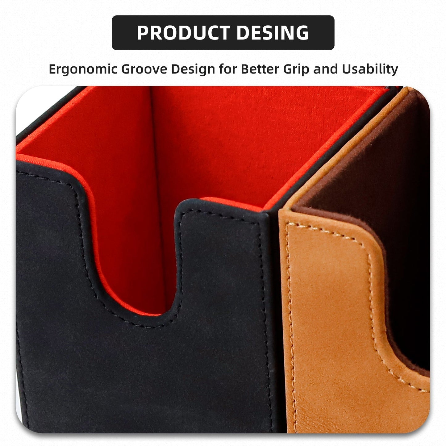 Sanseking Vertical PU Leather Deck Box 100+ - official Sanseking detail and feature view 4