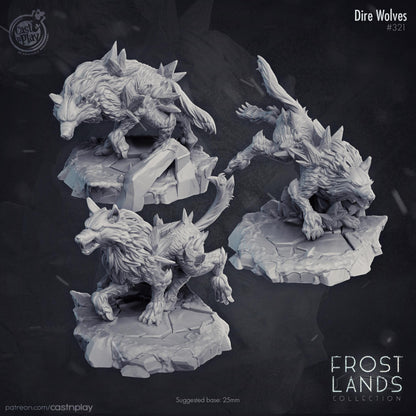 Frost Wolf Enemies, Druid Wild Shape & Companion(s) Miniature