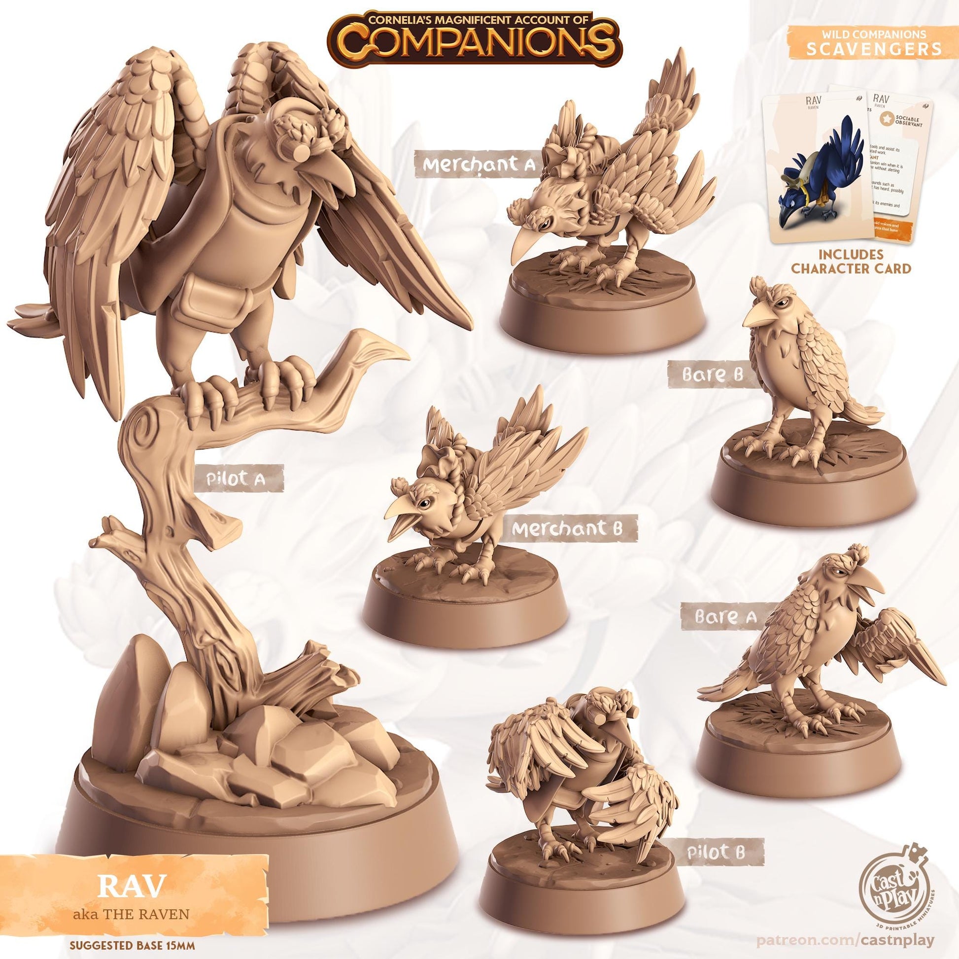 Raven Bird Animal Companion Miniature