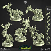 Grung Barbarian Miniature - resin tabletop miniature front view