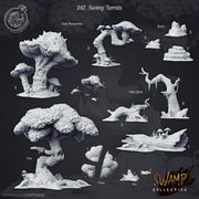 Fantasy Tree Terrain Set - resin tabletop miniature front view