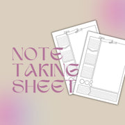 Note Taking Sheet - digital download preview
