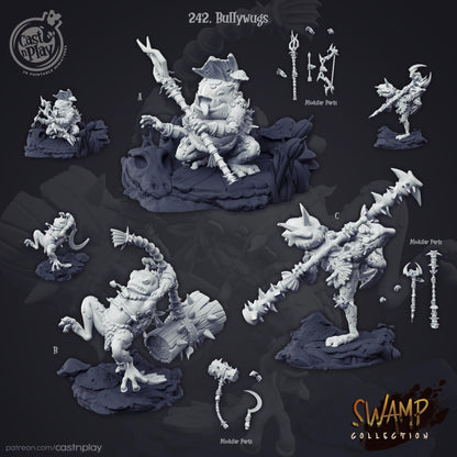Grung, Frogfolk Monk, Sorcerer & Barbarian Miniature Set - Alternate view 2