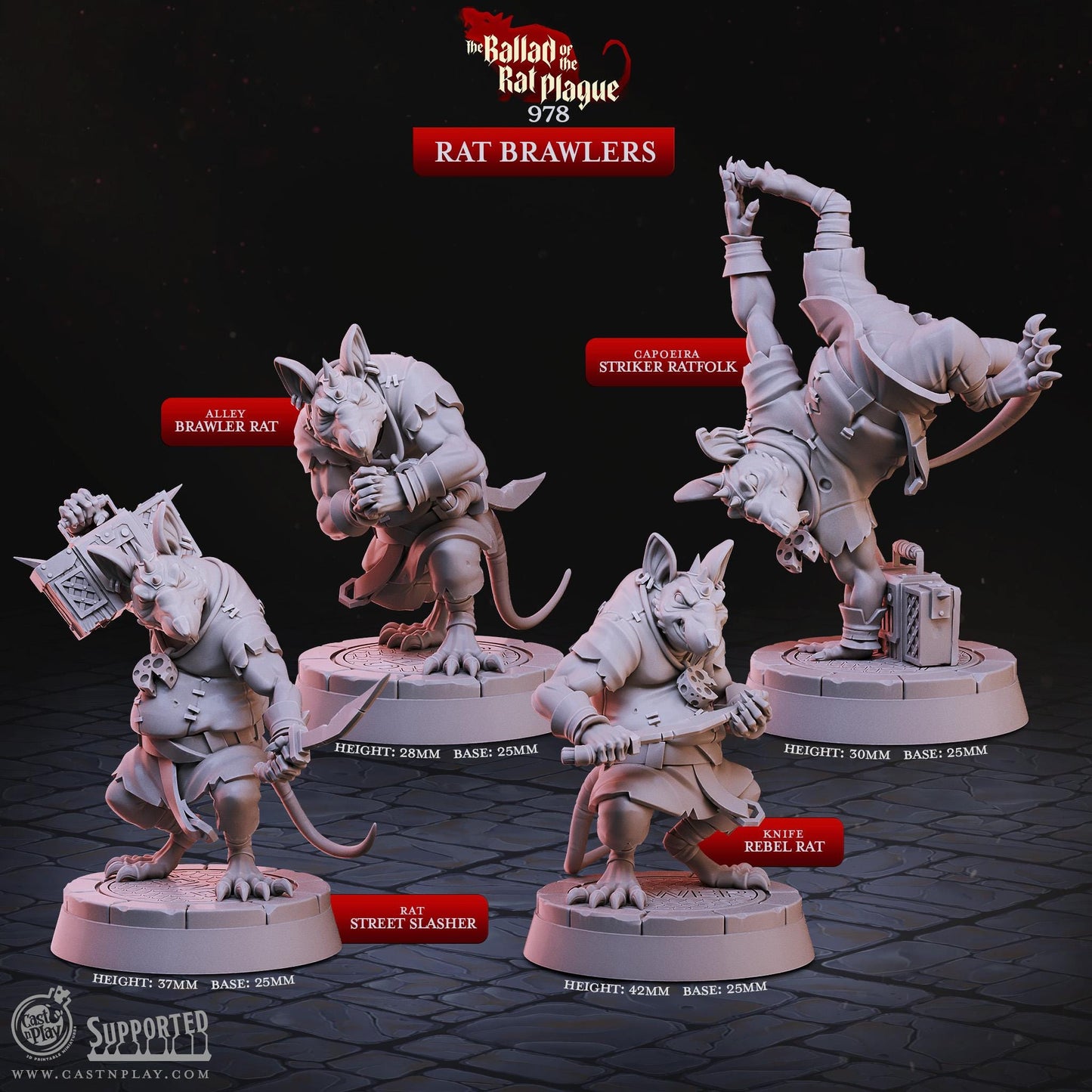 Ratfolk Rogue Miniature - Alternate view 2