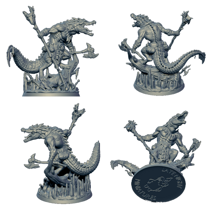Croc Shaman miniature by Late Night Miniatures - alternate view