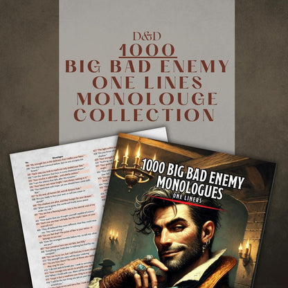 1000 Big Bad Enemy One-Liner Monologue Collection
