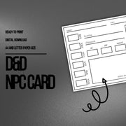 Fillable NPC Cards - digital download preview