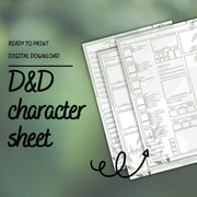 Character Sheet - digital download preview