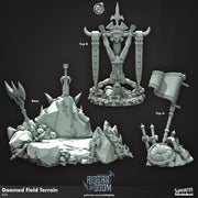 Riders of Doom Collection Skeleton Piles Terrain Set - resin tabletop miniature front view