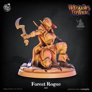 Wood Elf Rogue Miniature - resin tabletop miniature front view