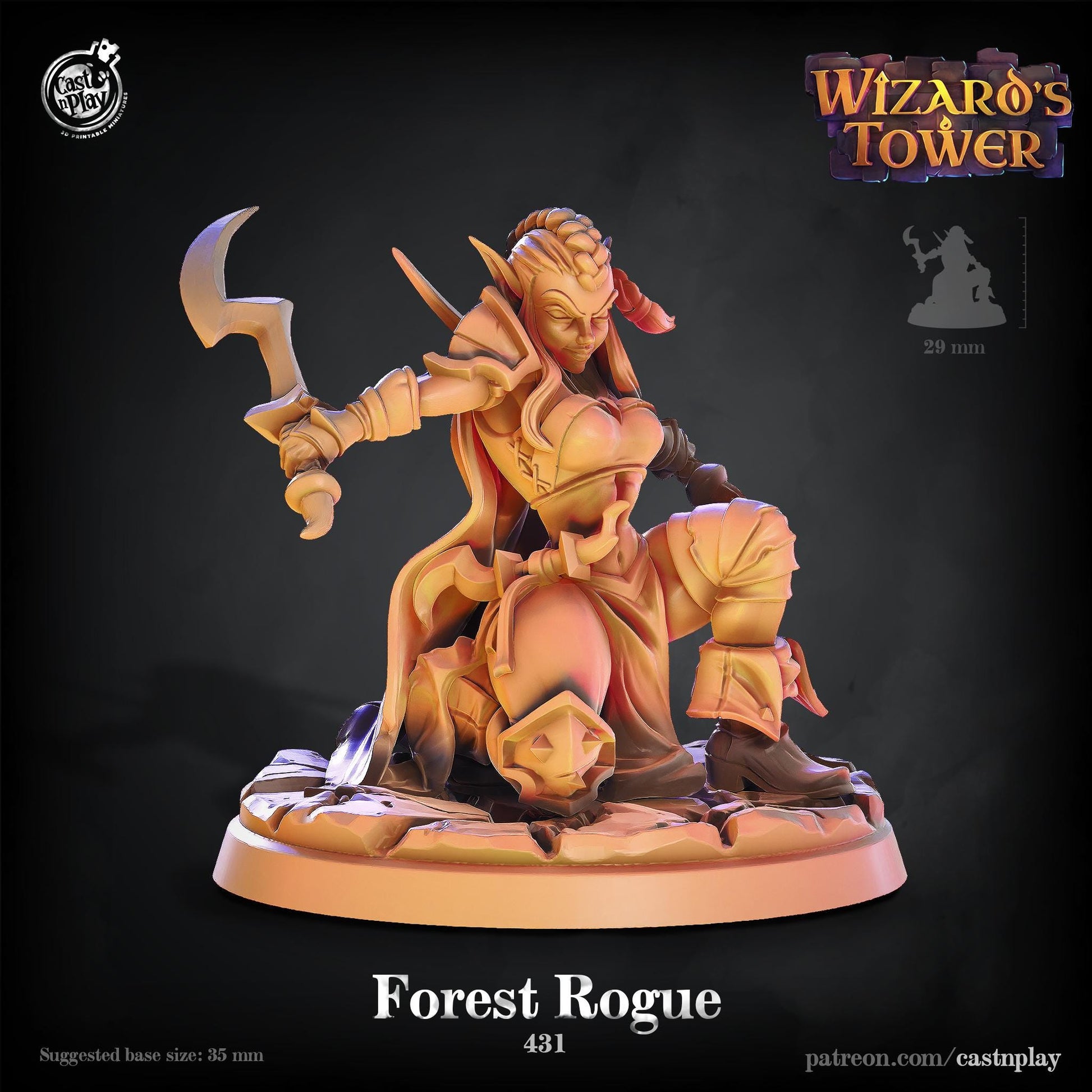 Wood Elf Rogue Miniature