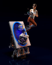Chell Portal 2 Figure - resin tabletop miniature front view