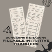 Fillable Initiative Tracker Cards - digital download preview