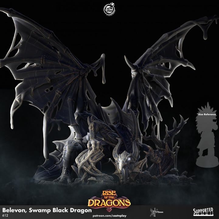 Black Swamp Dragon Large Miniature - Alternate view 2