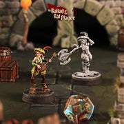 Female Bard Miniature - resin tabletop miniature front view