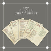 Player Cheat Sheet - digital download preview