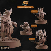Lizardfolk Rogue Miniature - resin tabletop miniature front view