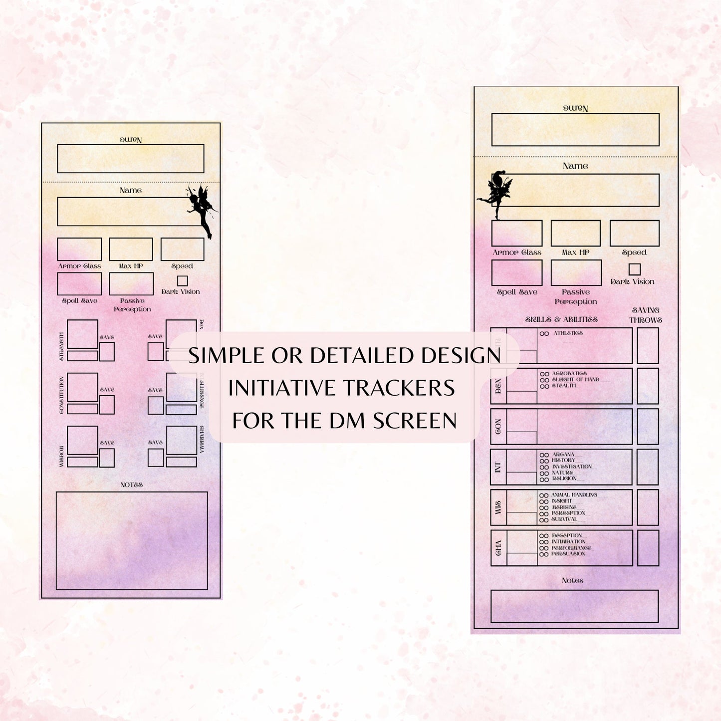 Fillable Initiative Tracker Cards - Alternate view 2