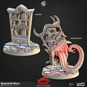 Bookshelf Mimic Miniature - resin tabletop miniature front view