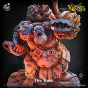 Orc Boss Miniature - resin tabletop miniature front view