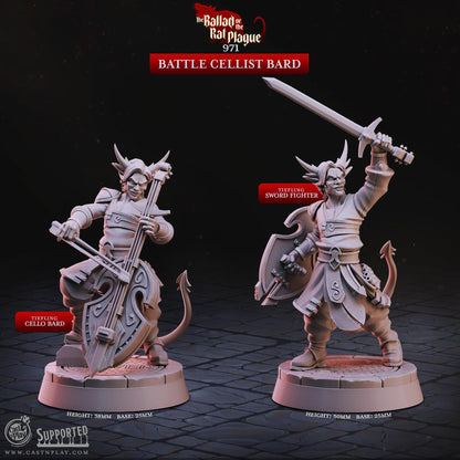 Tiefling Bard Miniature - Alternate view 2