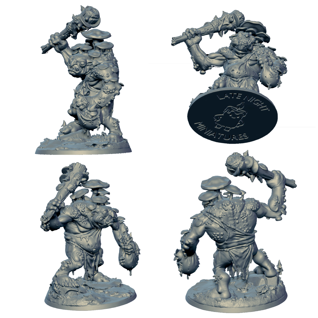 Fungal Troll miniature by Late Night Miniatures - alternate view