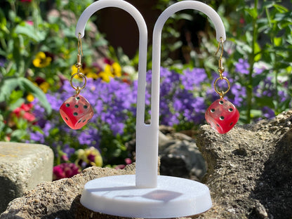 Red D6 Dice Earrings - Alternate view 4