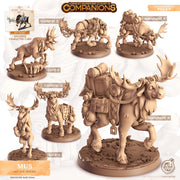 Moose Animal Companion Miniature - resin tabletop miniature front view