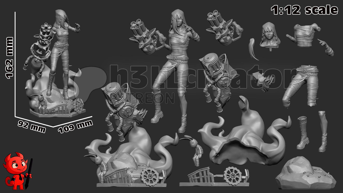 Jinx Resin Miniature Figurine Game Character Game Character Arcane LoL Gift for Him Her Birthday Gift Christmas I Anime