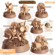 Armadillo Animal Companion Miniature - resin tabletop miniature front view