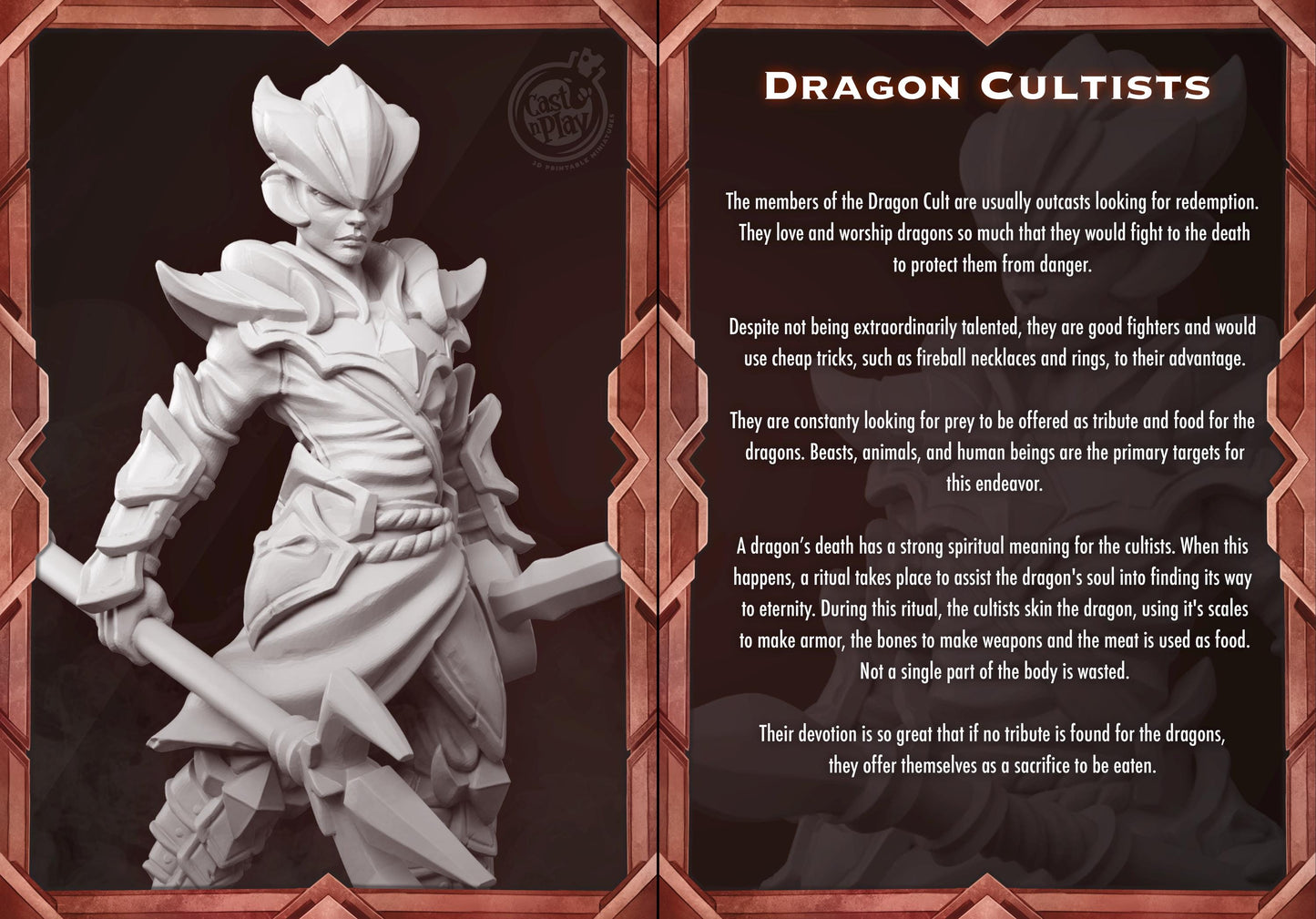 Human Cultist Fighter Miniature - Alternate view 2