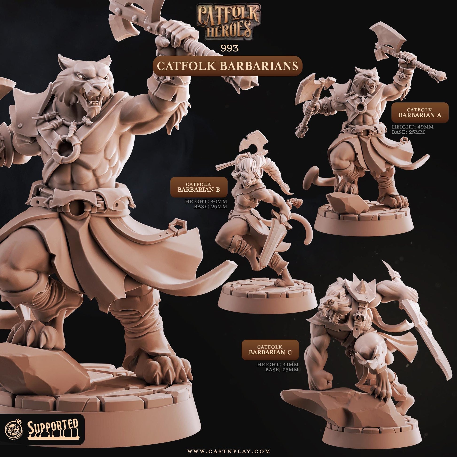 Tabaxi Barbarian Miniature