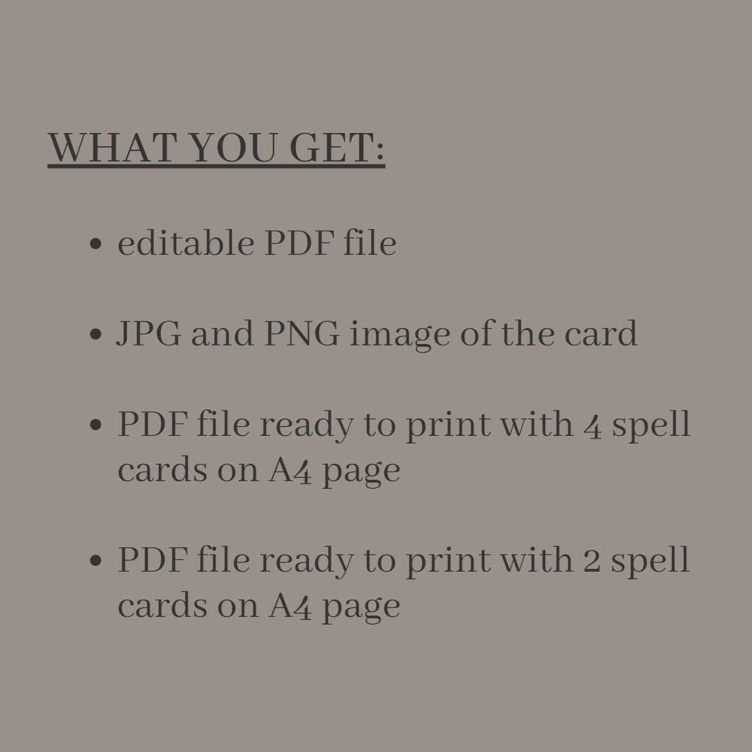 Fillable Spell Cards - Alternate view 2