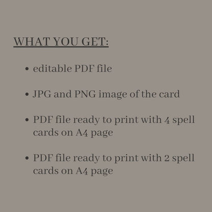 Fillable Spell Cards - Alternate view 2