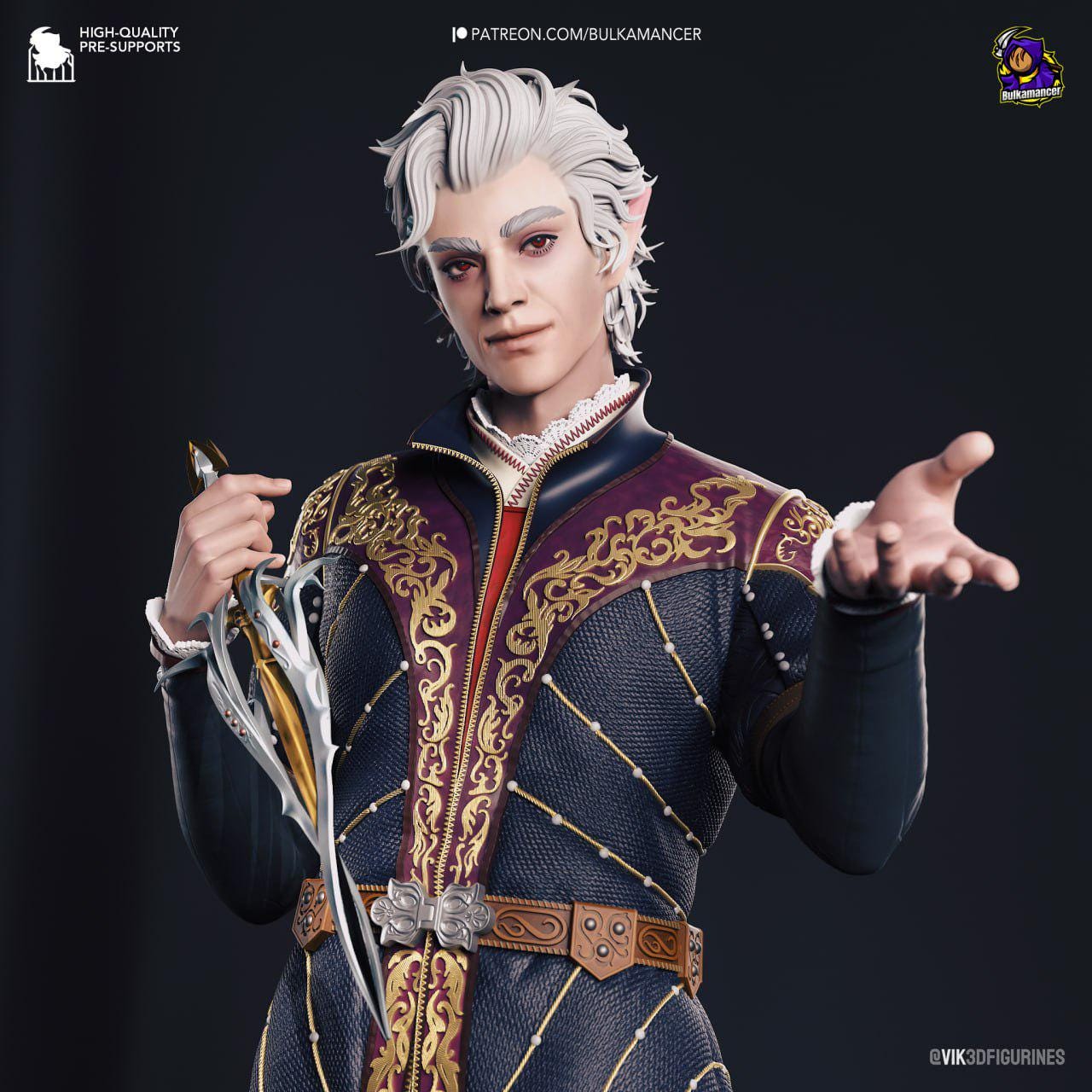 Astarion Resin Miniature Figurine Game Character Badurs Gate 3 Gift for Him Her Birthday Gift Anime