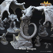 White Dragon Miniature - resin tabletop miniature front view