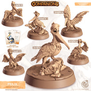 Pelican Bird Animal Companion Miniature - resin tabletop miniature front view