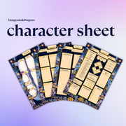 Character Sheet - digital download preview