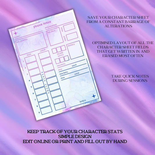 Player Notes Card - Alternate view 2